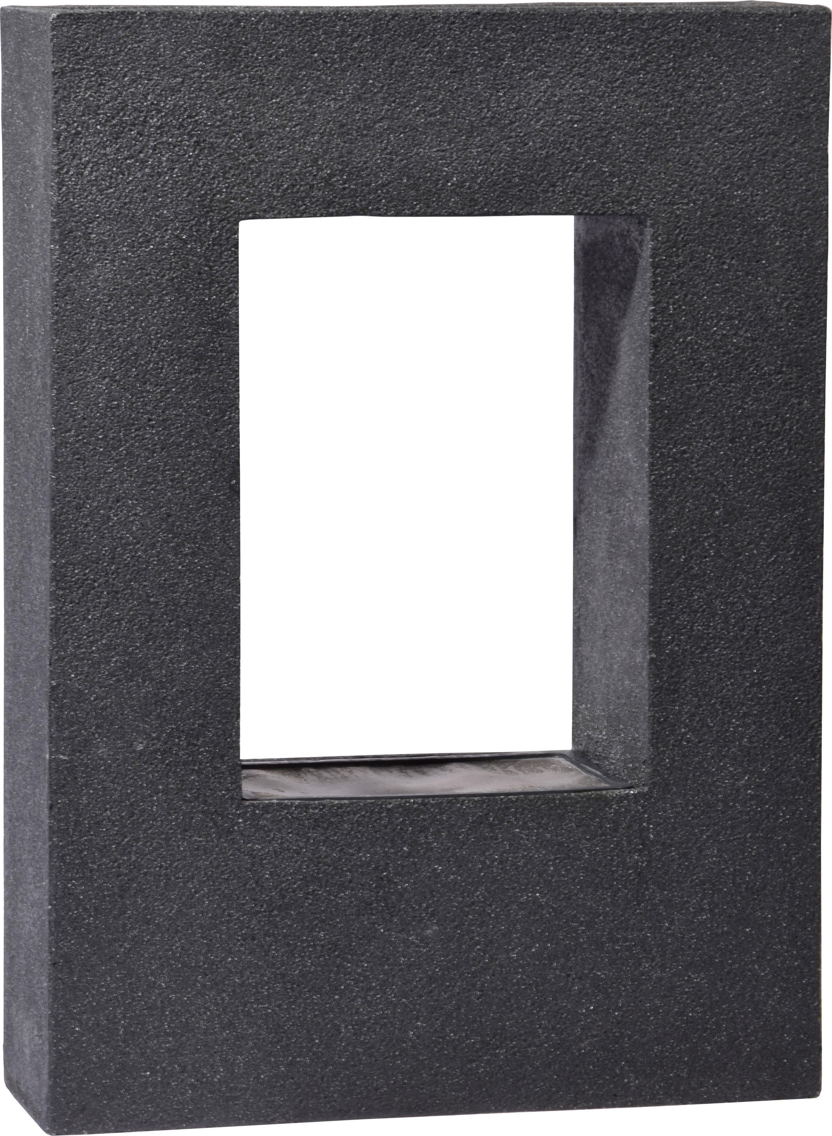 dobar Großer Design Garten-Brunnen mit Pumpe und LEDŽs, Springbrunnen XL rechteckig mit Pflanzen-Option für drinnen u. draußen, 54,5 x 19 x 76 cm, Polyresin