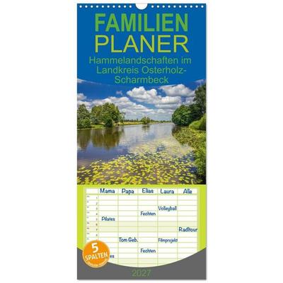 Familienplaner 2027 - Hammelandschaften im Landkreis Osterholz-Scharmbeck mit 5 Spalten (Wandkalender, 21 x 45 cm) CALVENDO