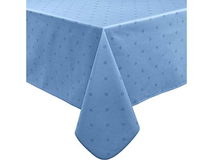 Erwin Müller abwaschbare Tischdecke, Tischwäsche Neuss im Rautendesign blau Größe 130x170 cm - acrylversiegeltes Gewebe für leichtes Wischen