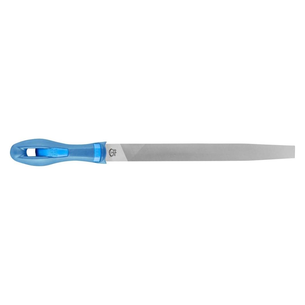 Pferd Werkstattfeile Flachspitz Hieb 3 inkl. Ergonomie-Feilenheft für Feinbearbeitung & Schlichten (250 mm) (11216258)