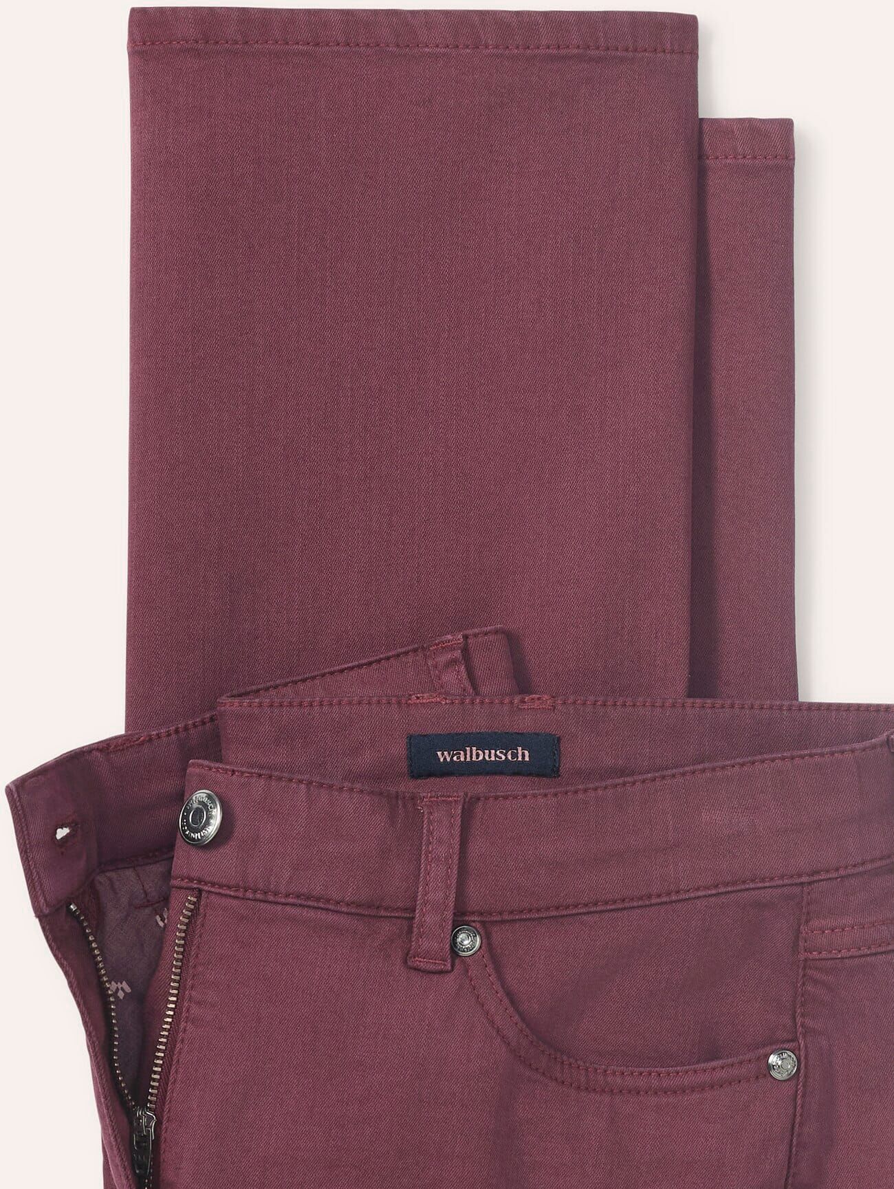 Walbusch 5 Pocket Jeans mit weitem Bein, Regular Fit, Farbe Rot, 23, Straight Fit mit weitem Bein elastischer Denim Damen