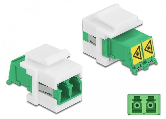 Delock Keystone-module LC duplex naar LC duplex met interne beschermklep voor laserstraling