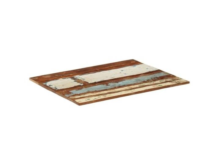 KTHLBRH Tischplatte rechteckig 70 x 90 cm 15-16 mm Altholz Recyceltes tropisches Hartholz, polierte und lackierte Oberfläche, mit zwei Holzstützen
