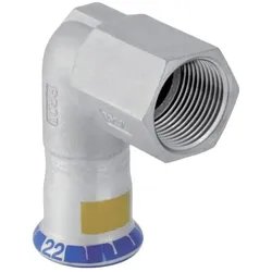 Geberit, Rohrverbindungstechnik, Gas-Übergangswinkel Mapress d 35xRp 1 1/4, 90G, m IG, Edelstahl (Winkelverbindung)