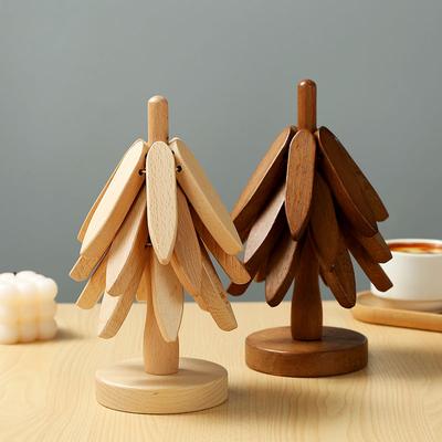 Friendly Fresh Finds Tree Design Wooden Trivets, Heat Resistant Table Mats, Coasters For Pots, Anti Scald Tree Design Wooden Trivets, Heat Resistant Table Mats, Coasters For Pots, Anti Scald