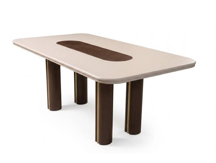 Xlmoebel Esstisch Designer Esstisch in Braun-Beige aus Holz für das Esszimmer (Designer Esstisch), Made in Europa
