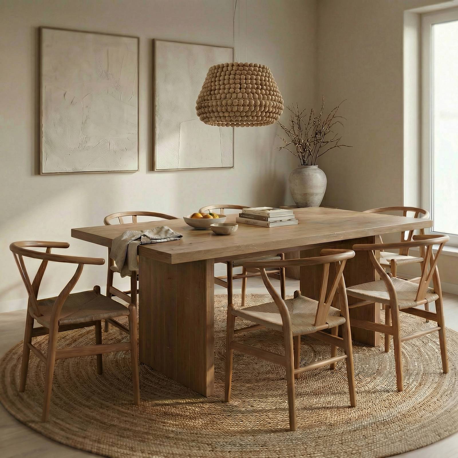 Hängelampe Melori Lucande, dimmbar, Holz hell, für Wohn- / Esszimmer, Holz, Skandinavisch, Pendelleuchte