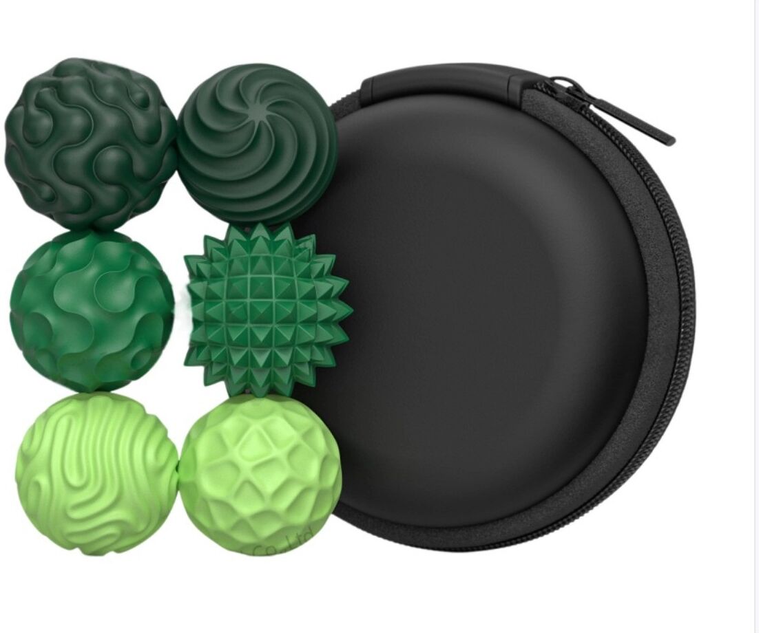 INF Balles magnétiques sensorielles en silicone 6 pièces - Brevet UE, silicone alimentaire avec aimants puissants intégrés et Vert
