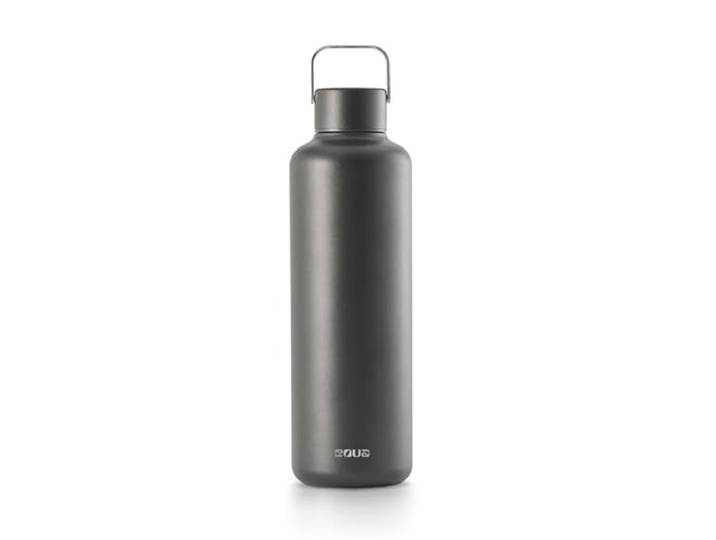EQUA Timeless Trinkflasche, Edelstahl, 1000ml, BPA-frei, auslaufsicher, haltbar, multifunktional, dunkel, Dark
