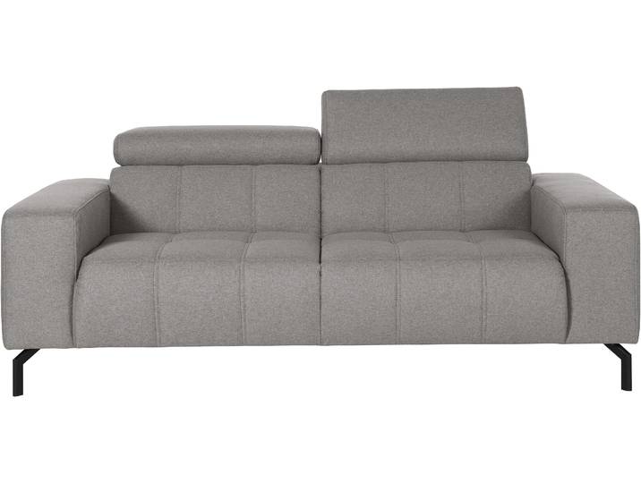 2-Sitzer Sofa, Webstoff, Braun, 208×104 cm, 6-fach verstellbare Kopfteile, Modern, Domo-collection