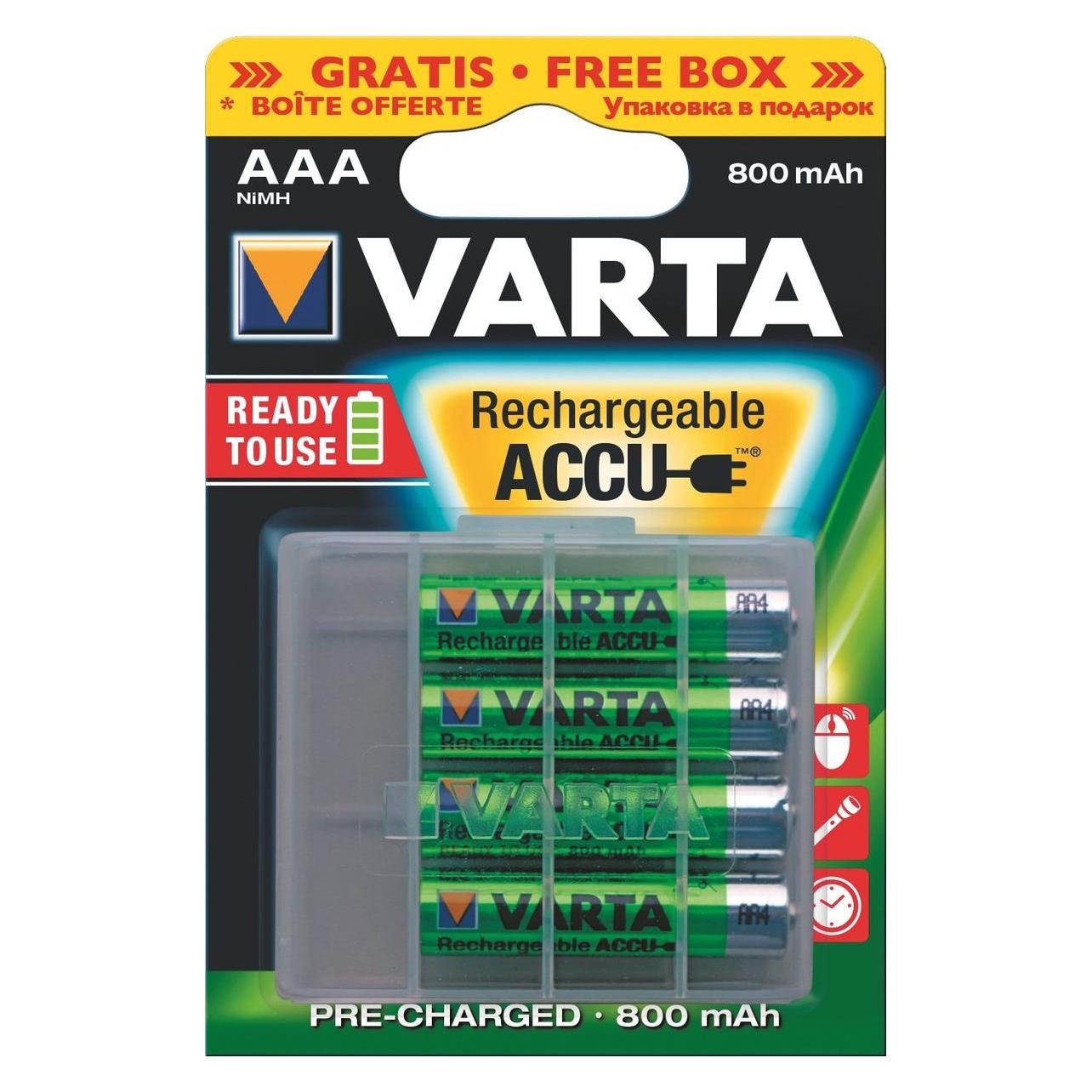 Varta Batterie AAA 800 mAh (4 Stk., AAA, 800 mAh) (BAVA 56703)