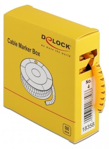 Delock kabelmarkeringenset nummer 4 geel 500 stuks