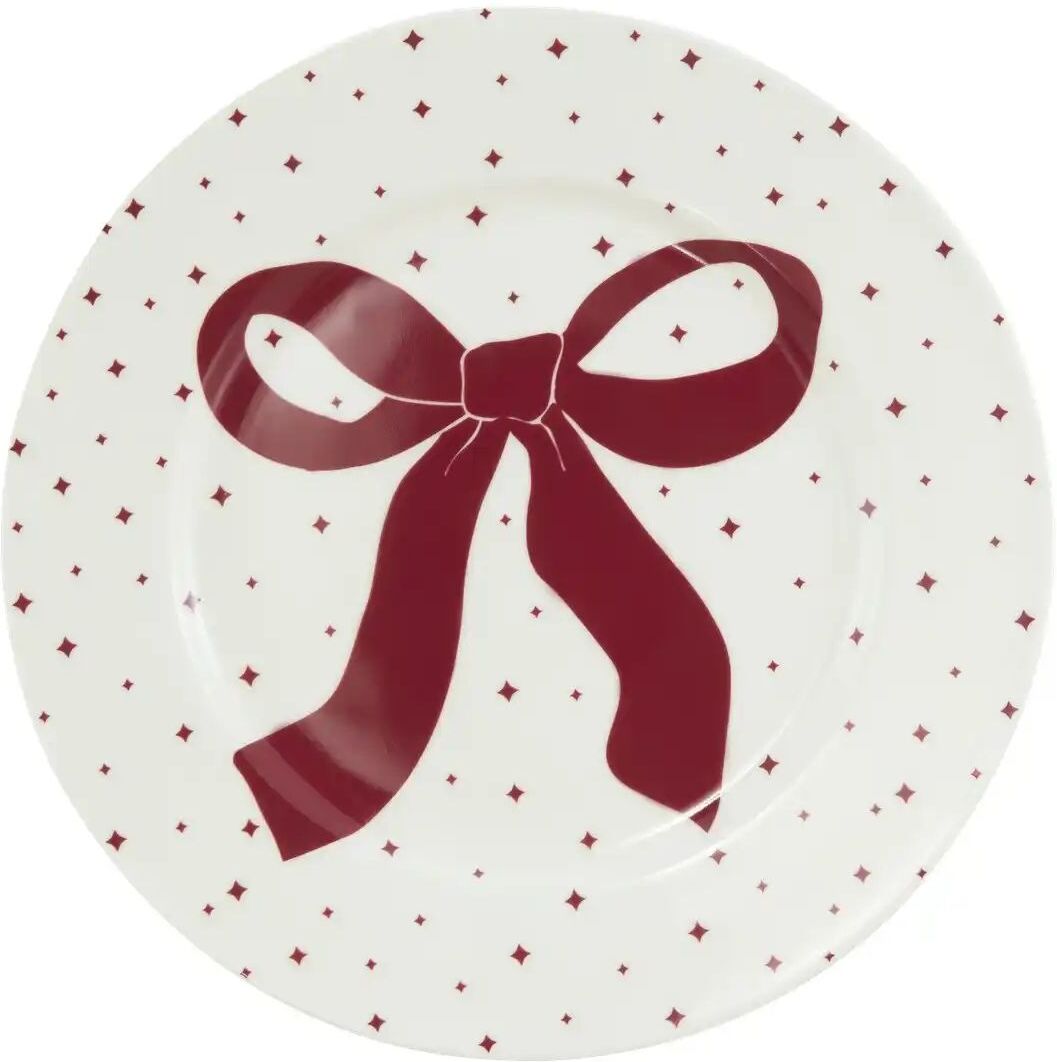 Höffner Teller Schleife   ¦ rosa/pink ¦ Porzellan ¦ Maße (cm): H: 1,7  Ø: 21