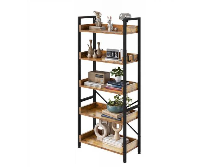 Bibliothèque industrielle Balconera 5 niveaux - 64x160cm - Bois & métal rustique - Salon/maison