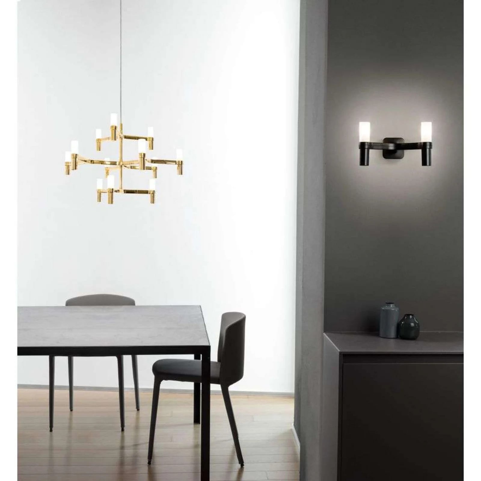 Nemo Lighting Crown Minor Hanglamp Black Plated voor de eetkamer