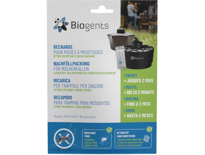 BIOGENTS Recharge 2 Mois Attractif Piège Extérieur Anti-Moustiques BG-MOSQUITAIRE Efficace Contre Les Moustiques Tigre BG-SWEETSCENT\, Blanc