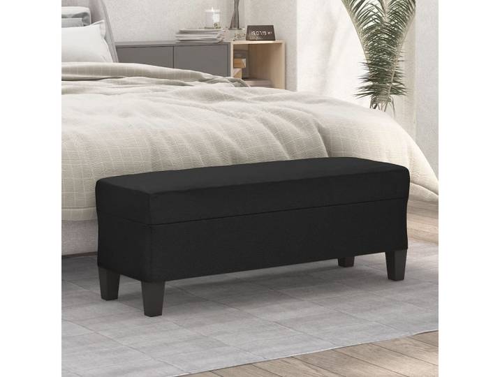 furnicato Sitzbank Schwarze aus Kunstleder 100 x 35 x 41 cm (1-St), Gepolsterter Fußhocker mit schmutzabweisender Fläche für den Flur