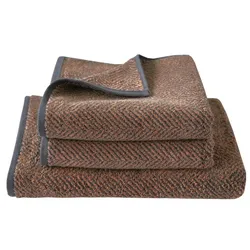 Dyckhoff Frottierserie Golden Shades 'Herringbone' Terracotta - Orange (Größe: Duschtuch 70 x 140 cm)