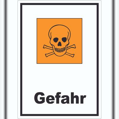 HB-Druck Aufkleber Gefahrensymbol giftig Gefahr Totenkopf A2 (420x594mm)