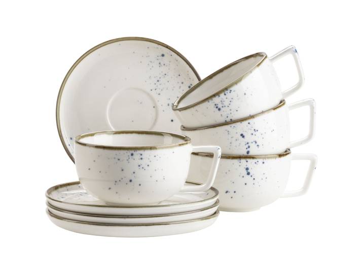 MÄSER Kaffeetassen-Set Pintar weiss/blau Porzellan - Kaffeetassen-Set