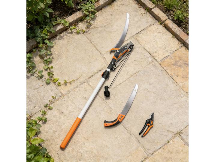 Outsunny Scie 2-en-1 Télescopique 2-3m Aluminium avec Verrou