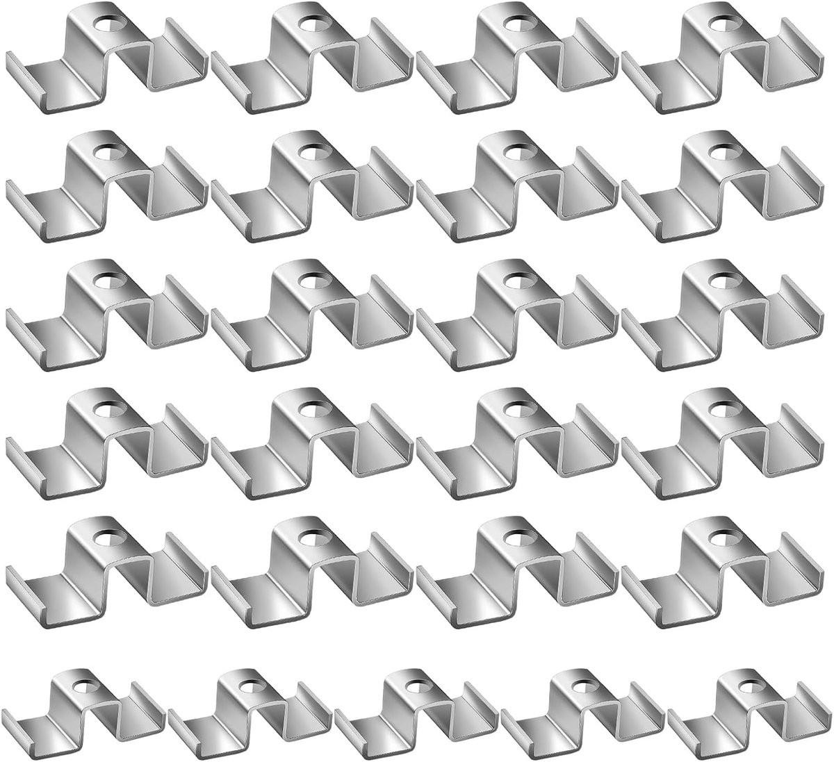 Klemmen Set Bevestigingsclips voor Industriële Vloeren - 25 Stuks - Verzinkt Staal - Zilverkleurig