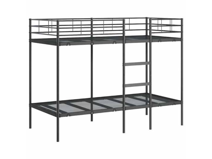 Lit adulte 1 place - 90x190 cm - - Lit superposé - sans matelas - noir 90x190 cm acier - moderne design_1958