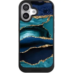 Nivocase Hülle für Apple iPhone 17 Handyhülle NIVOcore Case Schwarz Glitzer Look Marmor Trends (Apple iPhone 17), Smartphone Hülle, Schwarz