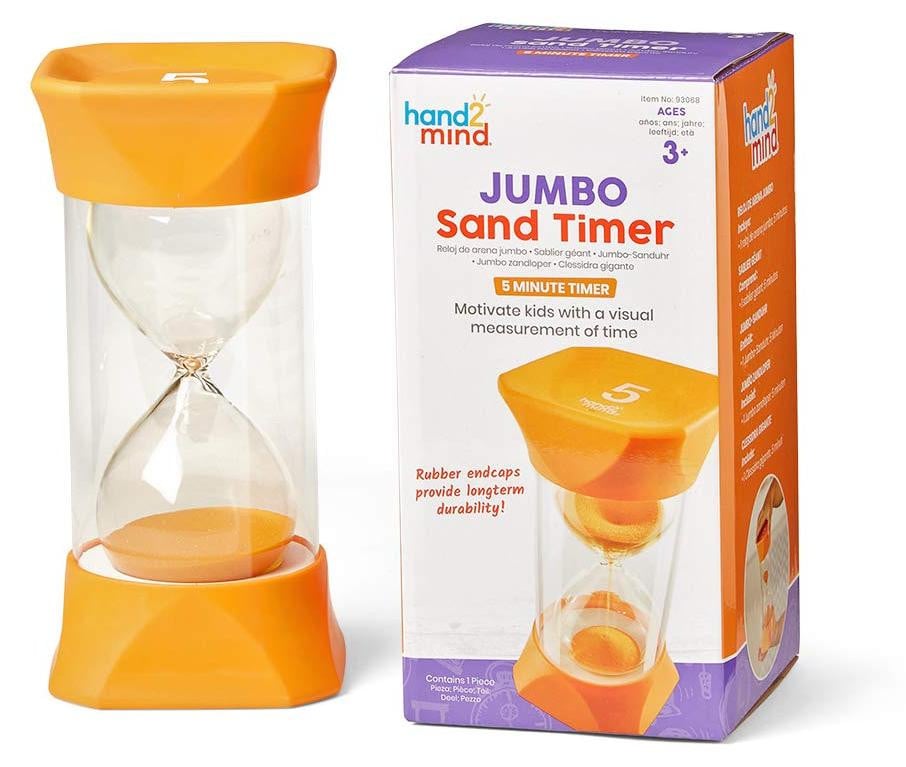 Dripio Jumbo zandloper, 5 minuten, oranje, kunststof