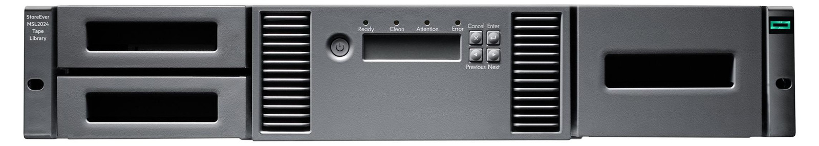 HPE Storage MSL2024 Bandbibliotheek met 1x MSL LTO-9 SAS-schijf en 15x LTO-9 databanden (45TB capaciteit)