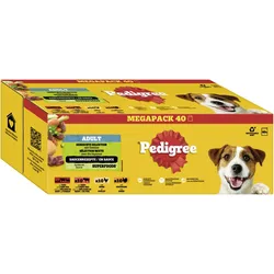 PEDIGREE Adult Portionsbeutel in Sauce Gemischte Selektion mit 4 Varietäten 40x 100g