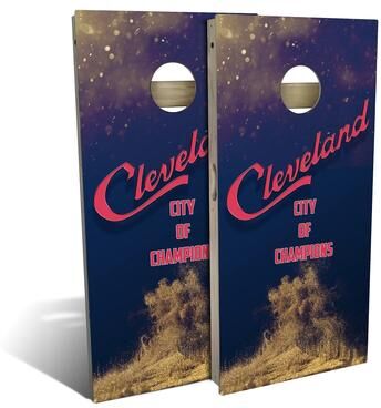 Skip's Garage Cleveland City Champs Outdoor Cornhole Board Set