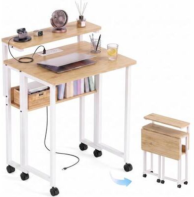 Garvee Folding Desk, Ergonomic Monitor Stand, USB Charging