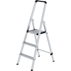 MUNK Stehleiter ML, 11223, mit Plattform, aus Aluminium, bis 150kg, mit 3 Stufen