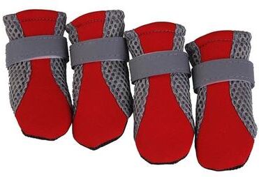 Uplifted Goods Pet Dog Waterproof Boots With Soft Outdoor Bottom red l