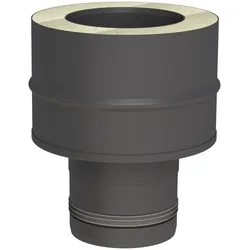 Jeremias PELLET-LINE Übergang EW-PV/DW-FU Edelstahl schwarz Ø 80 mm