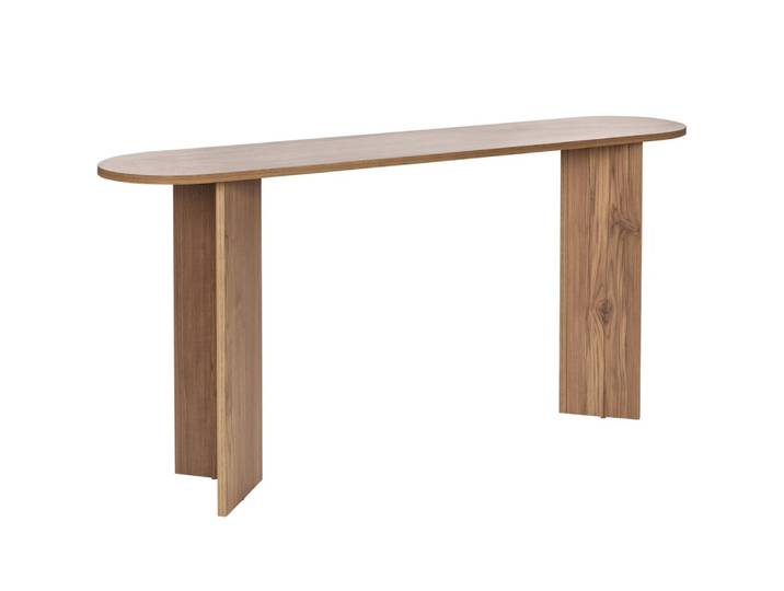 Console ovale effet chêne foncé 150 cm