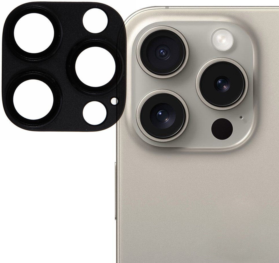 INCOVER iPhone 16 Pro / 16 Pro Max Hærdet Glas Kameralinsebeskyttelse - Sort