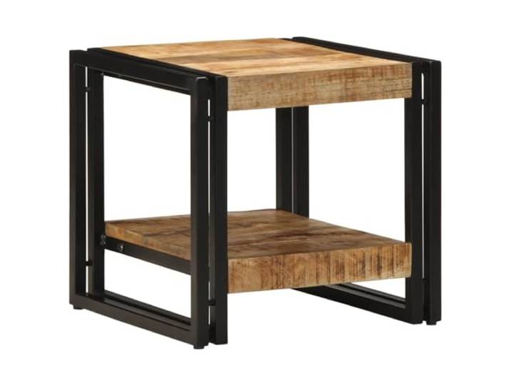 fsahslih Couchtisch Massivholz Mango Braun Beistelltisch 40x40x38 cm Kompakter Wohnzimmertisch aus Mangoholz mit offenem Ablagefach für Fernbedienung und Zeitschriften im modernen Zuhause.