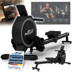 ARTSPORT® Rudergerät RowMaster für Zuhause - schwarz, magnetisch 16 Stufen, ergonomischer Sitz, Handyhalterung, leicht und stabil bis 160 kg