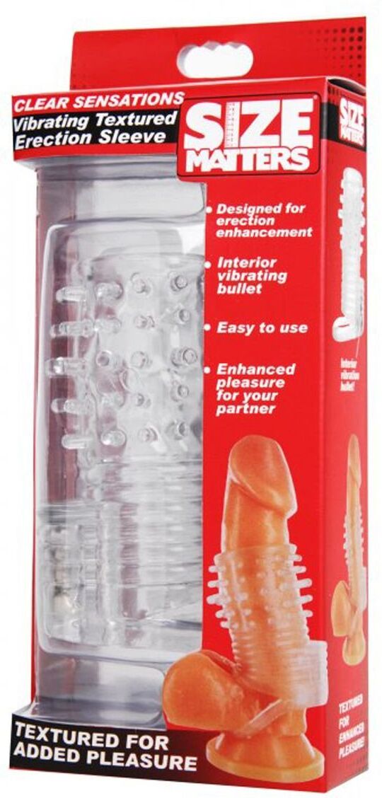 XR Brands Manchon d'érection texturé vibrant Clear Sensations