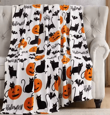 Inspire Curations Black Bats Soft Flannel Throw Blanket ty03 150x200cm