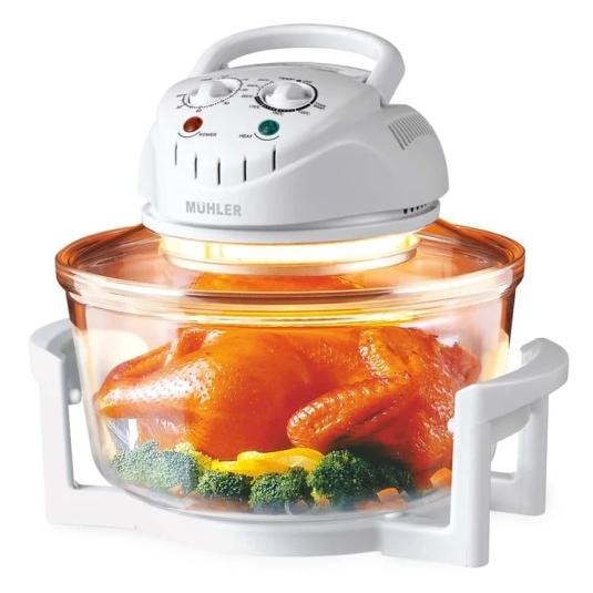 Muhler MFC-1200 Kompakter Halogen-Backofen und Heissluftfritteuse 2-in-1, 12 l, 1400 W (12 l) (72216930)