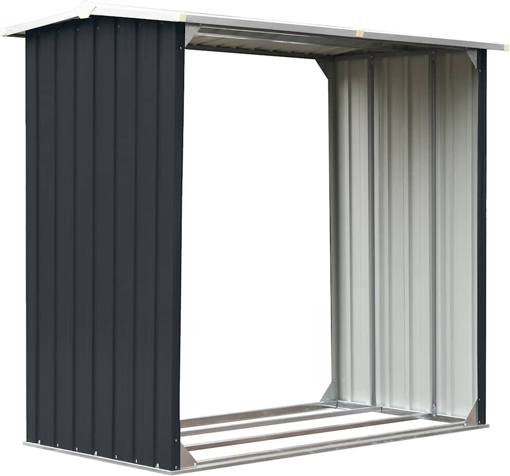 vidaXL Abri de stockage à bois Acier galvanisé 172x91x154cm Anthracite