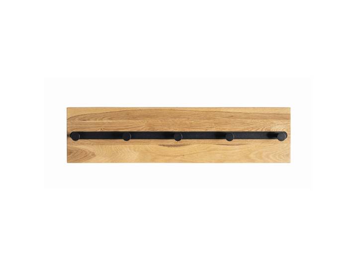 Wandgarderobe, Schwarz, Eichefarben, Holz, Metall, Eiche, massiv, 60x15x6 cm, Garderobe, Garderobenpaneele, Wandgarderobe