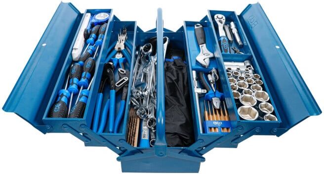 BGS Metall-Caisse à outils avec assortiment d’outils, 137 pièces ; BGS technic (3340)