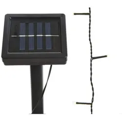 Lumineo LED Solar Lichterkette 9,9m Kunststoff 100 LEDs Solarbetrieb 2 Funktionen Twinkle Effekt Außenbeleuchtung Garten Balkon Terrasse Warmweiß Schwarz