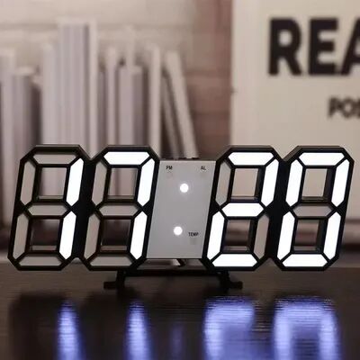 Daily Discovery Modern Digital Wall Clock LED Desk Clock With Alarm Temperature Display For Bedroom Living Room Office wb