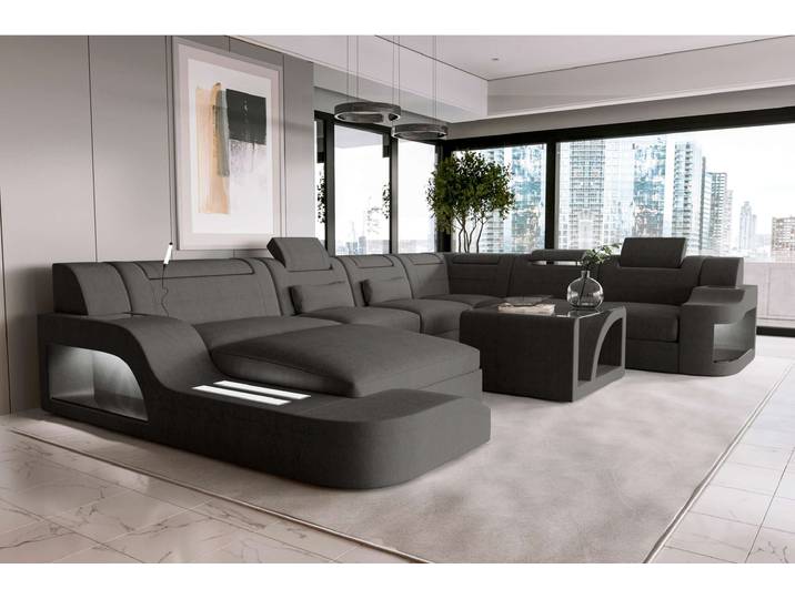 XXL Wohnlandschaft Palermo Stoffsofa