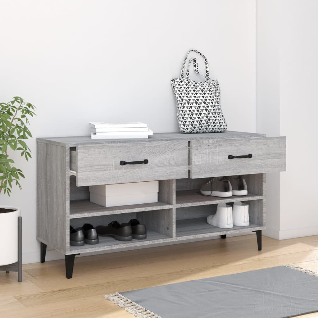 Borough Wharf 8 Pair Shoe Storage Cabinet and Shoe Storage Bench Grey 8